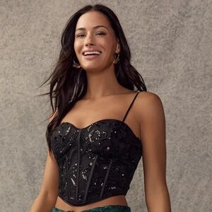 Francesca’s Elise Sweetheart Glitter Corset